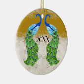Art Deco Style Peacock Gold Lace Keramisch Ornament (Rechts)