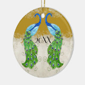 Art Deco Style Peacock Gold Lace Keramisch Ornament (Links)