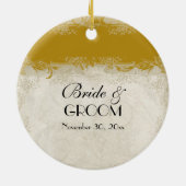 Art Deco Style Peacock Gold Lace Keramisch Ornament (Achterkant)