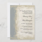 Art Deco Style Peacock Grey  Lace Kaart (Achterkant)