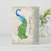 Art Deco Style Peacock Grey  Lace Kaart (Staand voorkant)