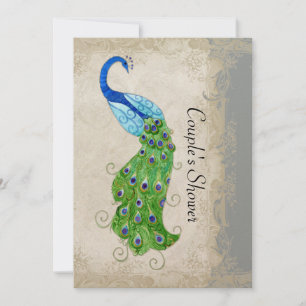 Art Deco Style Peacock Grey  Lace Kaart