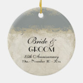 Art Deco Style Peacock Grey  Lace Keramisch Ornament (Achterkant)