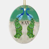 Art Deco Style Peacock Jade Groen  kant Keramisch Ornament (Rechts)