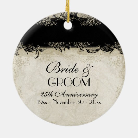 Art Deco Style Peacock  Lace Dark Paars Keramisch Ornament (Achterkant)