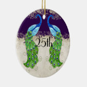 Art Deco Style Peacock  Lace Dark Paars Keramisch Ornament (Rechts)