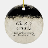 Art Deco Style Peacock  Lace Dark Paars Keramisch Ornament (Achterkant)