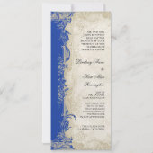 Art Deco Style Peacock Royal Blue  Lace Kaart (Achterkant)