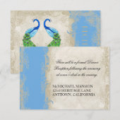 Art Deco Style Peacock Sky Blue  Kaart (Voorkant / Achterkant)