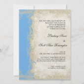 Art Deco Style Peacock Sky Blue  Kaart (Achterkant)