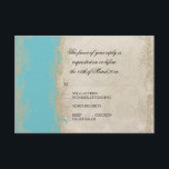 Art Deco Style Peacock Turquiose  Lace RSVP Kaartje<br><div class="desc">OPMERKING: Gebruik deze grootte voor vierkant (5 1/4 inch) of de lange rechthoek (4 x 9 1/4 inch groot) nodigt uit. De grotere grootte zal NIET PASSEN! KLEUR PALETTE: turquoise , crème , tan , aqua blauw , koninklijk blauw , groen , paars en goud . ONTWERPCOLLECTIE: Dit is een...</div>