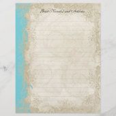 Art Deco Style Peacock Turquoise  Lace Flyer (Voorkant)