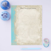 Art Deco Style Peacock Turquoise  Lace Flyer (Enkel)