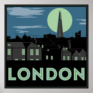 Art Deco Style Poster Londen
