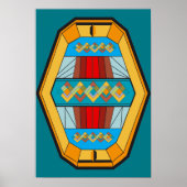 Art Deco Style Poster met Gem-vorm (Voorkant)