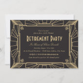 Art Deco Style Retirement Party Uitnodiging (Voorkant)