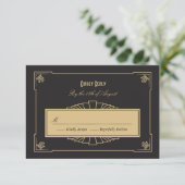 Art Deco Style RSVP-kaart RSVP Kaartje (Staand voorkant)