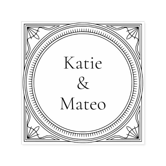 Art Deco Style Self-Inking Address Stamp Zelfinktende Stempel (Design)