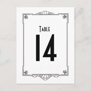 Art Deco Style Table Numbers Briefkaart