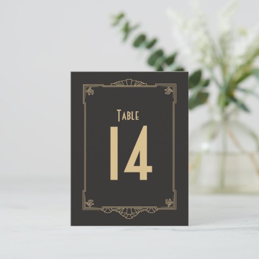 Art Deco Style Table Numbers Briefkaart (Staand voorkant)