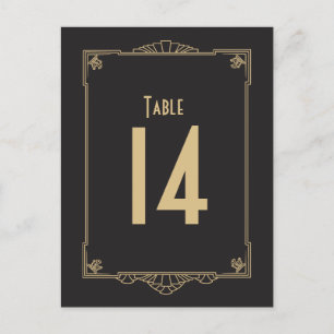 Art Deco Style Table Numbers Briefkaart