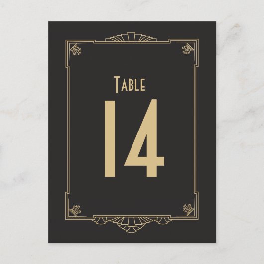 Art Deco Style Table Numbers Briefkaart (Voorkant)