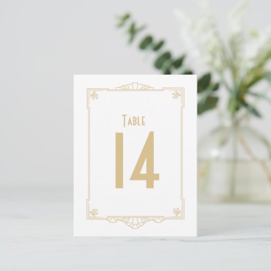 Art Deco Style Table Numbers Briefkaart (Staand voorkant)