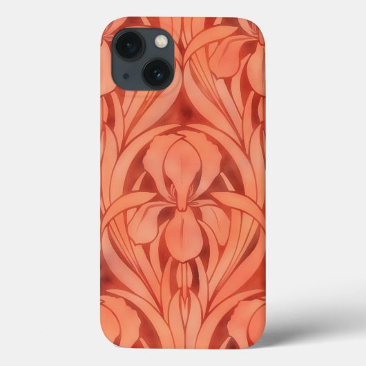 Art Deco Style Telefoonhoes in Sinaasappel Case-Mate iPhone Case (Achterkant)
