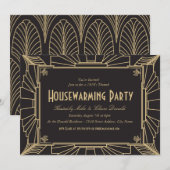 Art Deco Style, Uitnodiging voor opwarming van de  (Voorkant / Achterkant)