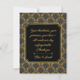 Art Deco Style Wedding Thank You Card Bedankkaart