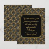 Art Deco Style Wedding Thank You Card Bedankkaart (Voorkant / Achterkant)