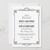 Art Deco Style Wedding Uitnodiging (Voorkant)