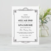 Art Deco Style Wedding Uitnodiging (Staand voorkant)
