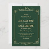 Art Deco Style Wedding Uitnodiging (Voorkant)