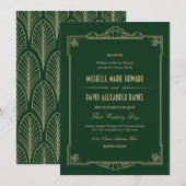 Art Deco Style Wedding Uitnodiging (Voorkant / Achterkant)