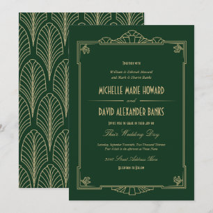 Art Deco Style Wedding Uitnodiging