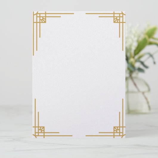 Art Deco Style Wedding Uitnodiging (Staand voorkant)