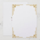 Art Deco Style Wedding Uitnodiging (Voorkant / Achterkant)