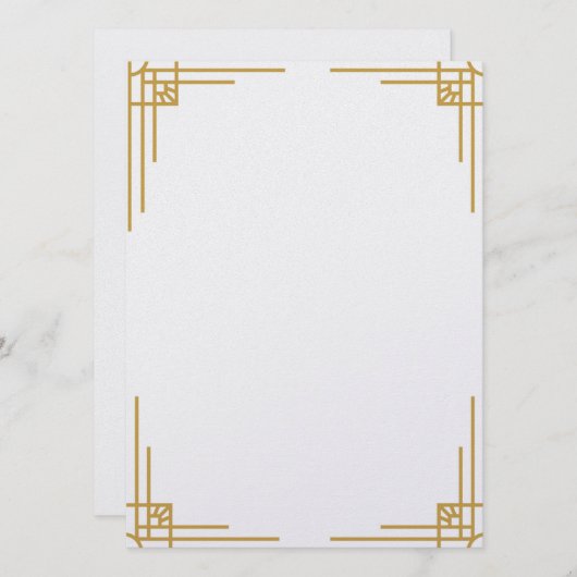 Art Deco Style Wedding Uitnodiging (Voorkant / Achterkant)