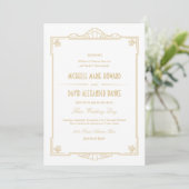 Art Deco Style Wedding Uitnodiging (Staand voorkant)