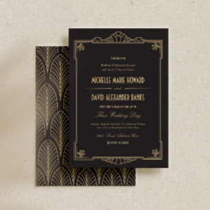 Art Deco Style Wedding Uitnodiging