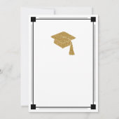 Art Deco Style White Graduparty Kaart (Achterkant)