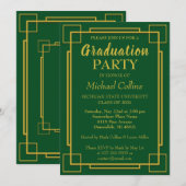 Art Deco Stylish Gold Border Kaart (Voorkant / Achterkant)