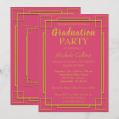 Art Deco Stylish Gold Border Kaart (Voorkant / Achterkant)