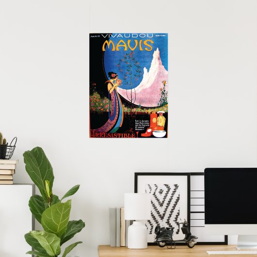 Art Deco Summer Blossom voor Mavis 1920 Poster (Thuiskantoor)