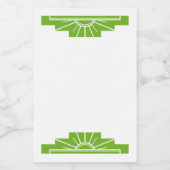 Art deco sun element in lime green voedselcontainer etiket (Enkel label)