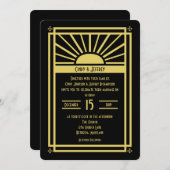 Art Deco Sunburst bruiloft uitnodigingen (Voorkant / Achterkant)