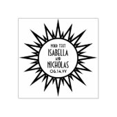  Art Deco Sunburst Chique Typografie Bruiloft Rubberstempel (Afrduk)