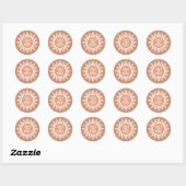  Art Deco Sunburst Copper Faux Folie Bruiloft Ronde Sticker (Vel)