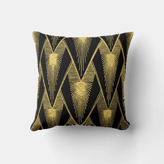 Art Deco Sunburst Drop Kussen (Achterkant)